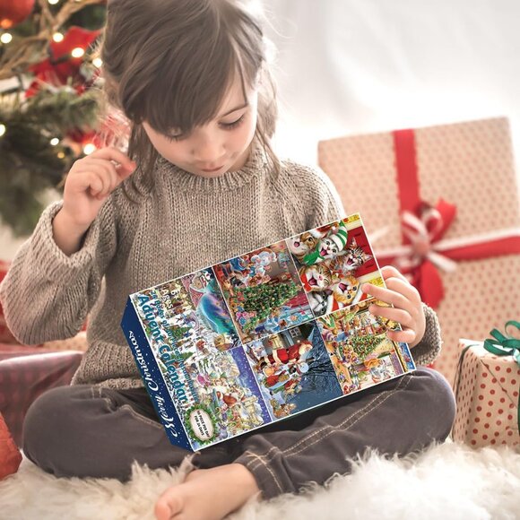 NEW Christmas Advent Calendar 24 Individual Theme Jigsaw Puzzles - Picture 2 of 9
